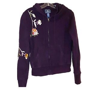 Lucky Brand Embroidered Zip Up